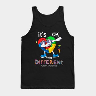 Autism Awareness Cute heart  Its Ok To Be Different T-Shirt Tank Top